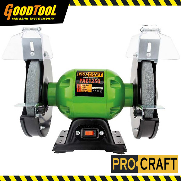 Верстат точильний 200мм Procraft PAE1250