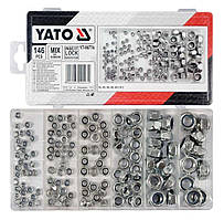 Самофіксуючі Гайки DIN985 M4, M5, M6, M8, M10, M12 Набір 146 шт YATO