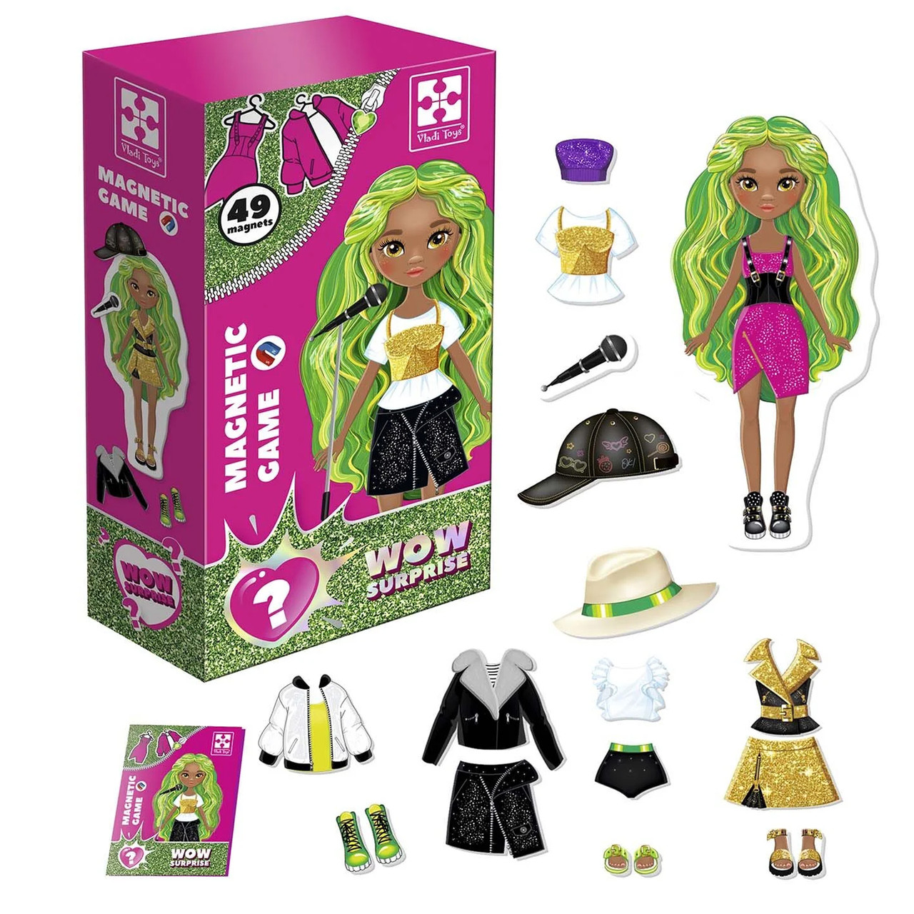 Магнітна ігра для дівчинки вбрання WOW Surprise "Bloger" (49 елементів) VT 3210-13 Vladi Toys