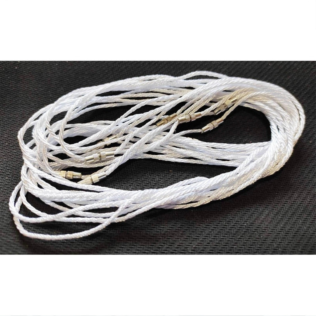 Мотузочки кручені 65 см білі із закрутками, 10 шт.
