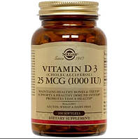 Вітамін Solgar Vitamin D3 cholecalciferol 25 MCG 1000 IU, 100 шт