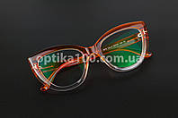 Женские очки для зрения. Оранжевые полупрозрачные лисички. Утончённые линзы High Top 1.6 HMC UV400