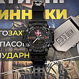 Тактичний багатофункціональний годинник Patriot 001 Black-Blue ЗСУ Tactic UA + Коробка Camo, фото 4