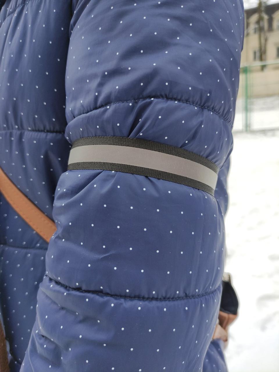 Світловідбиваючий браслет стрічка на руку на липучці S чорний, фото 1