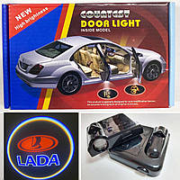 Логотип подсветка двери Лада Lazer door logo light Lada RED