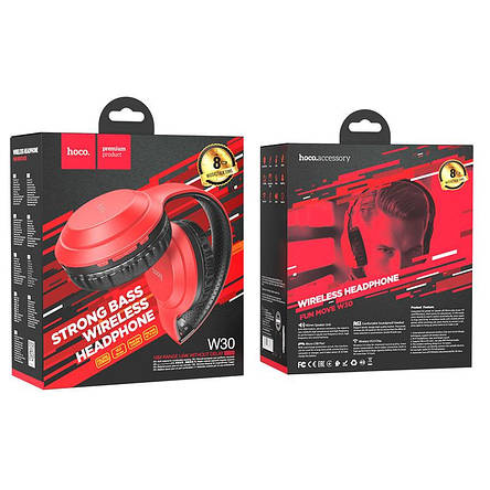 Навушники Bluetooth Hoco W30 Fun move BT headphones Red, фото 3