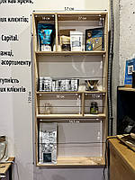 Поличка з дерева для речей для вітальні спальні кафе магазину на резинці 120х57х11см