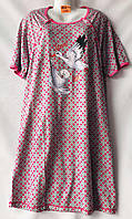 Женская котоновая ночная рубашка (р-ры 48-58) D48 РАЗНЫЕ РАСЦВЕТКИ