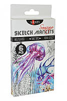 Набір маркерів  "SANTI sketch" 6шт 390567 "Seascape", шт
