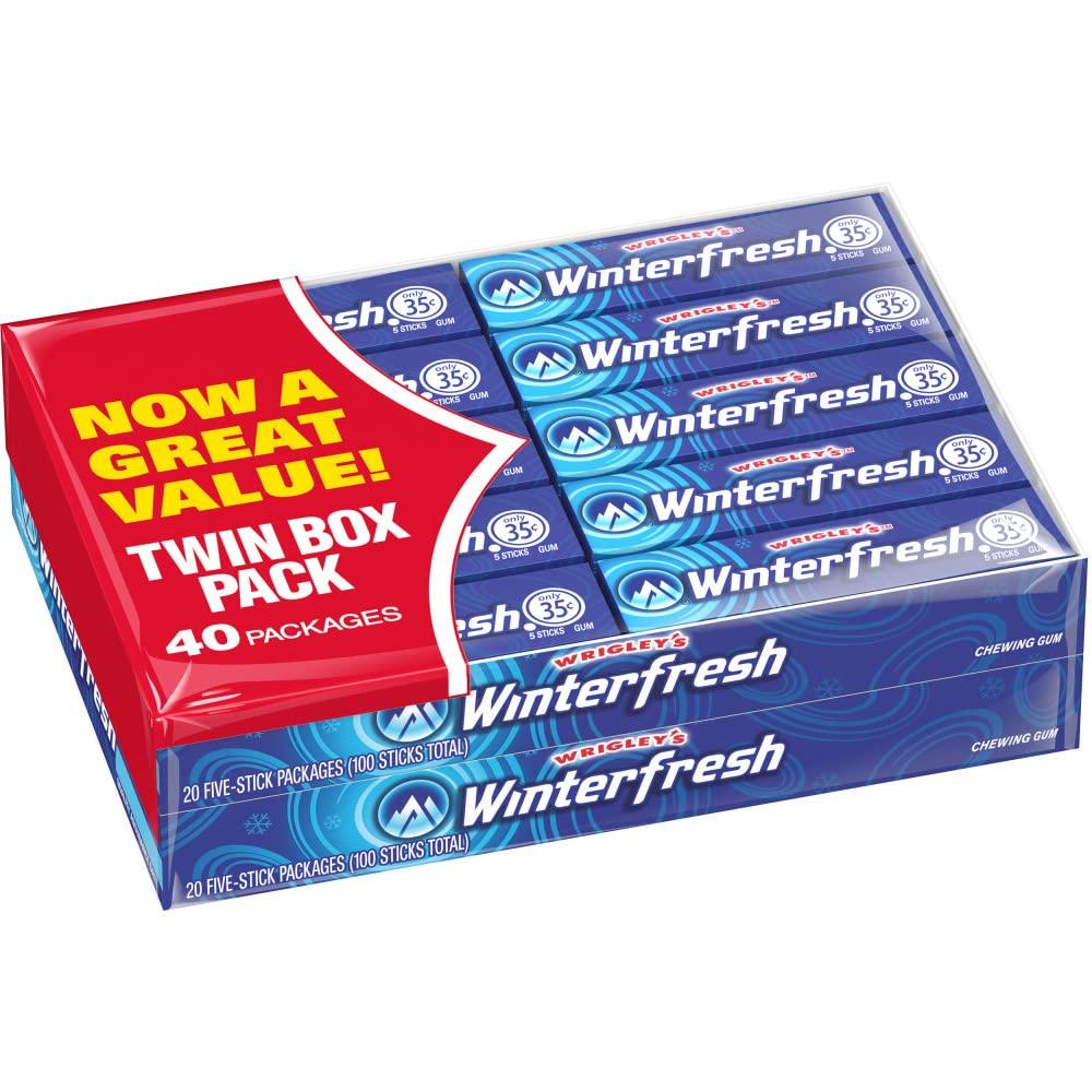 Блок жуйок Wrigley's Winterfresh (40 пачок по 5 пластинок)
