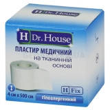 Пласт. мед. на тканинній основі 4смх500см"H Dr.House"(папер.уп)