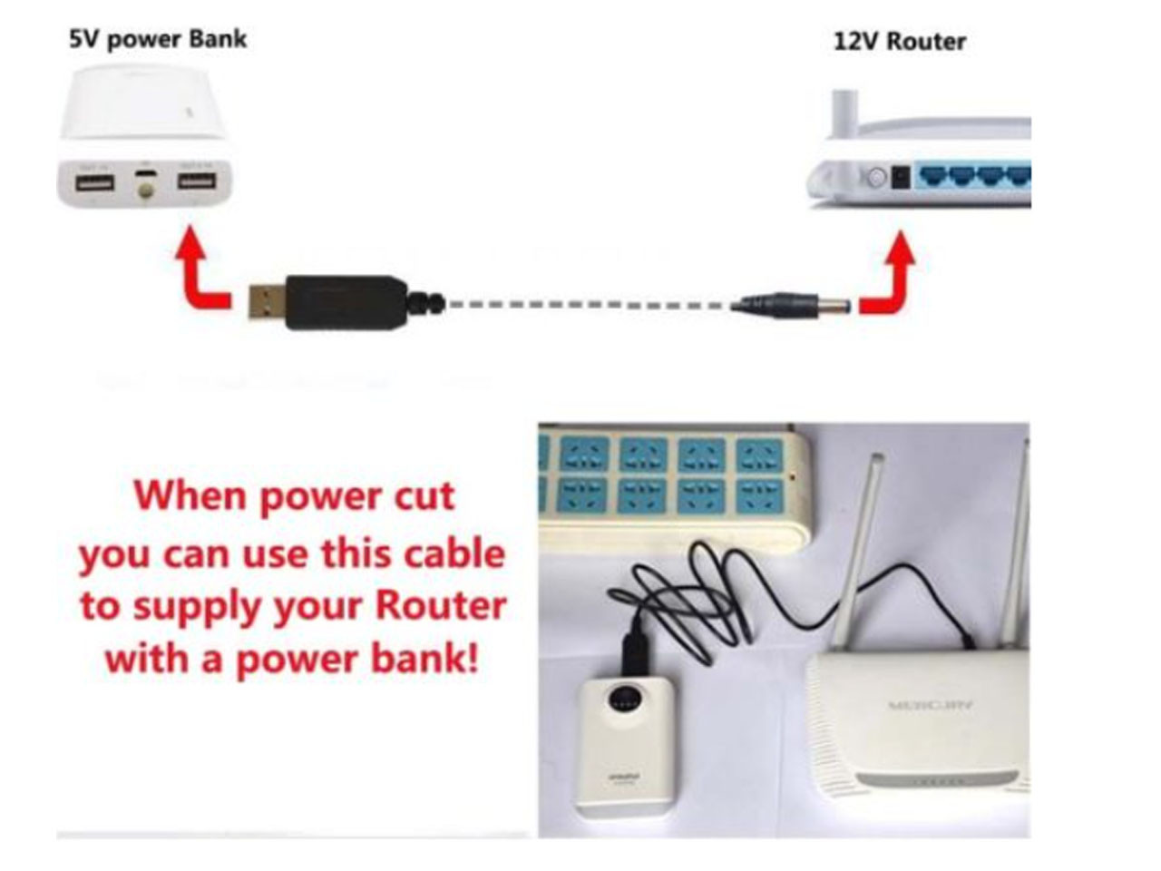 Кабель для питания роутера от пауербанка