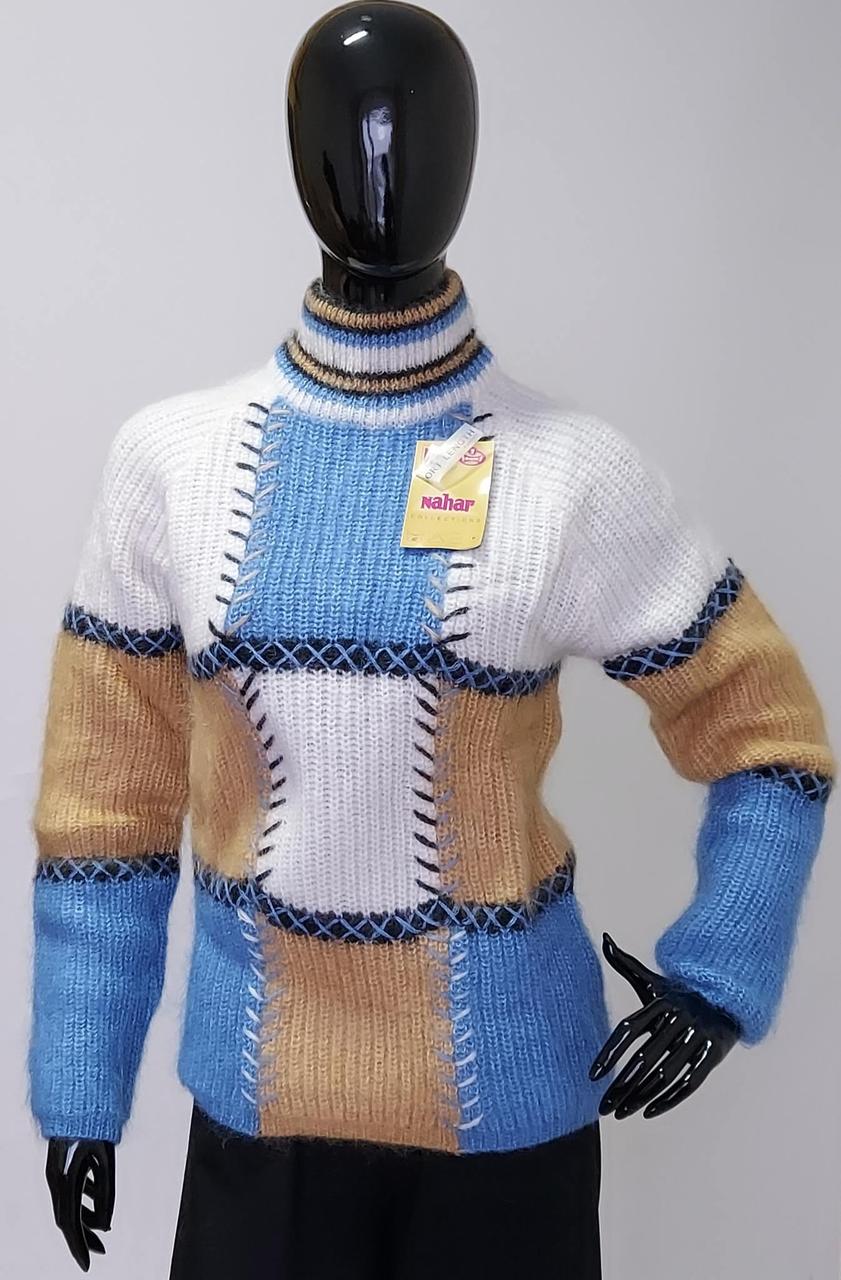 Жіночий мохеровий светр «Nahar» с коміром стійка 44/46 р