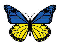Термонаклейка украинская тематика Бабочка сине-желтая