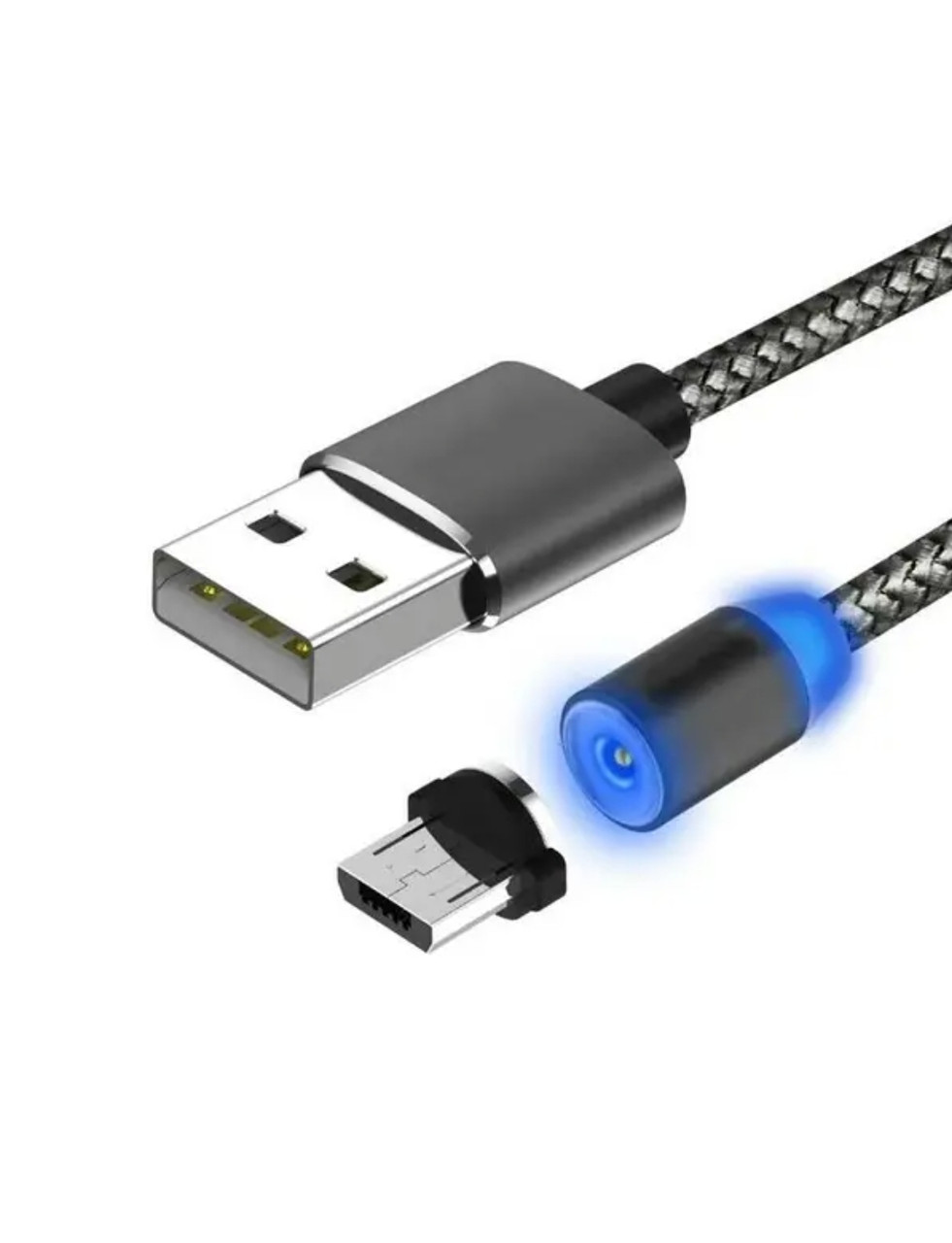 Магнітний Micro USB кабель X-Cable з підсвіткою і круглим конектором, фото 1