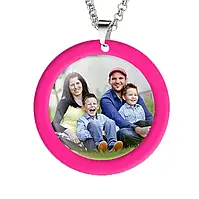 Підвіска на дзеркало авто сімейна з фото родини — обідок рожевий