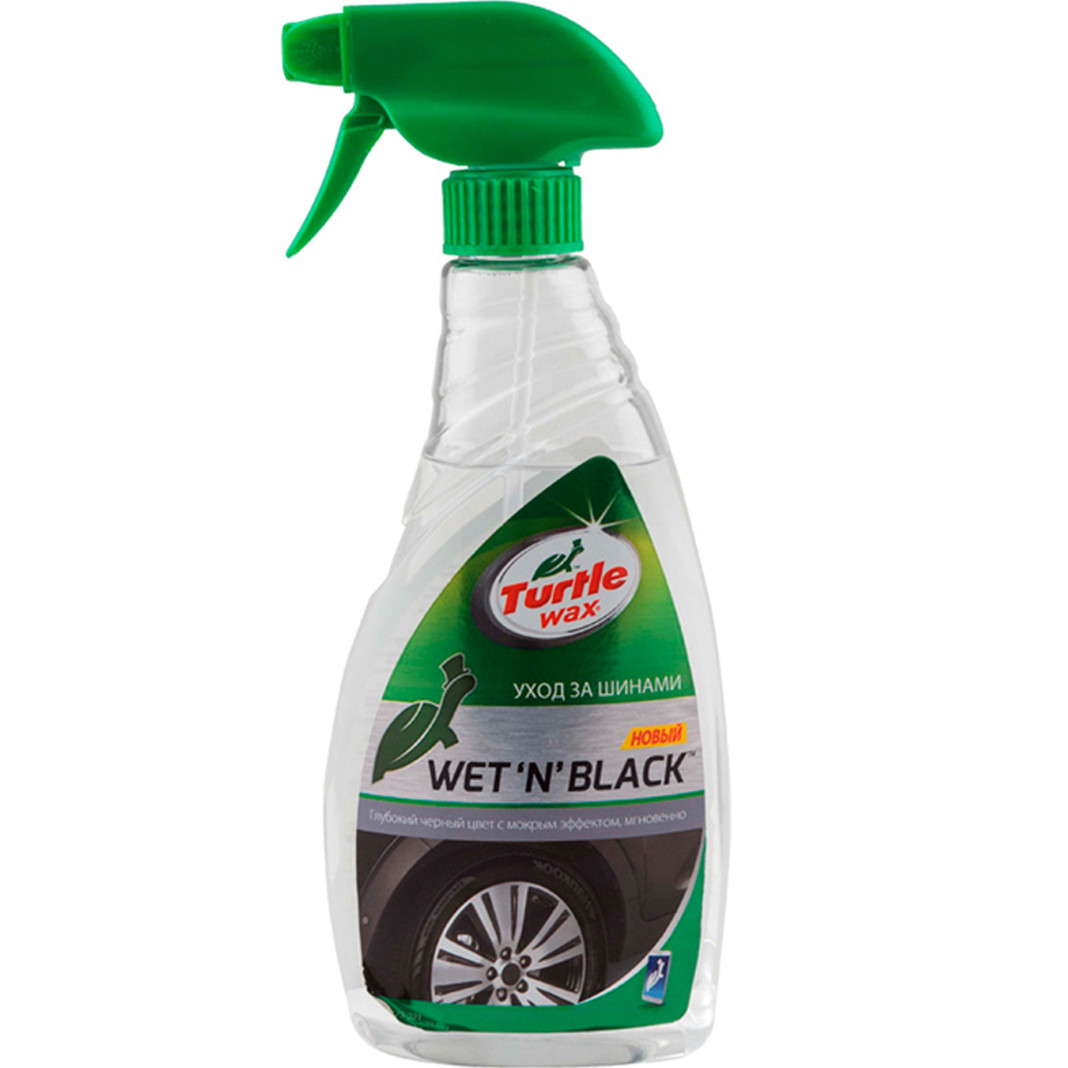 Засіб для шин та пластику "Чорний лоск" Turtle Wax Wet 'N' Black, 500 мл Спрей, фото 1