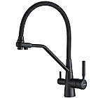 Змішувач для кухні на дві води GLOBUS LUX LAZER GLLR-0800-10-01 000024671 чорний латунь 158978, фото 2