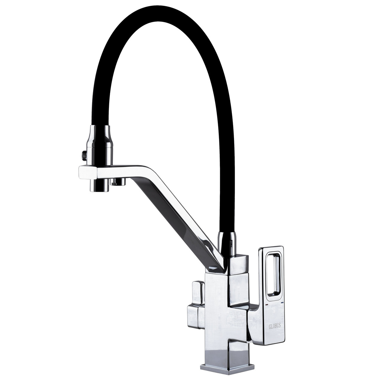 Змішувач для кухні на дві води GLOBUS LUX LAZER GLLR-0900-00-01 000024675 чорний латунь 158980, фото 1