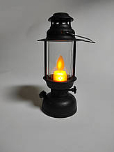 Led нічник ліхтар, чорний, Ліхтар зі свічкою ЛЕД, Новорічна композиція з ліхтарем и лед свічкою, Світильник