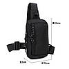 Нагрудна та поясна сумка органайзер Чорна Стиль, фото 6