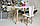 Дитячий столик хмаринка і стільчик вушка зайчика білі. Столик для ігор, занять, їжі, фото 7