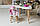 Дитячий білий столик хмарка і стільчик корона рожево-біла. Столик для ігор, занять, їжі, фото 5