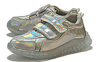 Кроссовки весенние осенние спортивная обувь для девочки 3941 серебряные WeeStep Вистеп 29-32