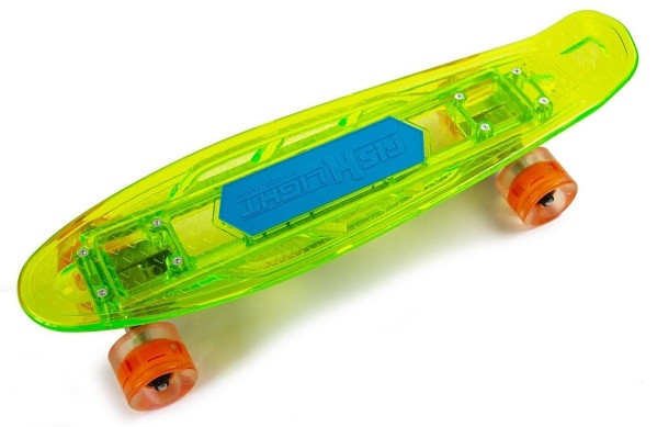 Пені Борд Fish Skateboard Original 22,5" Зелений LED (Музичний і світиться)