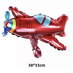 Фольгований міні куля літак червоний, 25 см