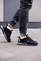 Мужские кроссовки Nike Air Max 720 black Найк Аир Макс черные текстиль весна лето осень