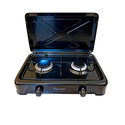 Газова плитка двоконфоркова Ferre O-200-BL з кришкою (Туреччина)