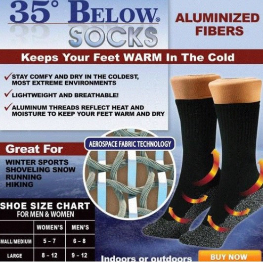 Шкарпетки термостатичні з ацетатним покриттям (41-44)