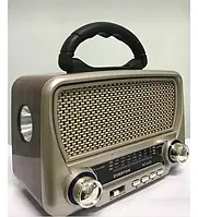 Радіоприймач Everton RT-819 із сонячною панеллю / FM/AM/SW/Bluetooth/ USB/Ліхтарик/Акумулятор/
