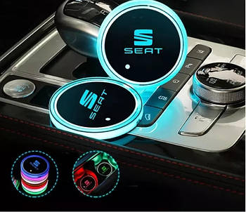 Підсвічування підсклянника з логотипом автомобіля SEAT