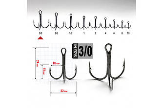 FT-1103 No3/0 Потрійний гачок Fanatik