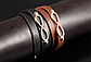 Жіночий шкіряний браслет "Нескінченність" на два оберти, колір чорний, фото 6