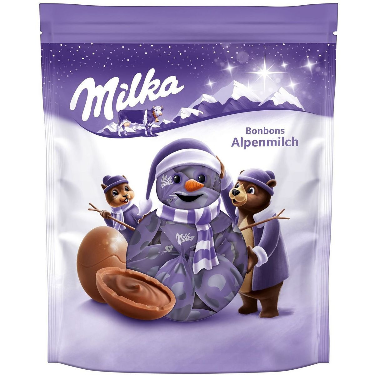 Новорічні цукерки Milka Bonbons Alpenmilch 86 g
