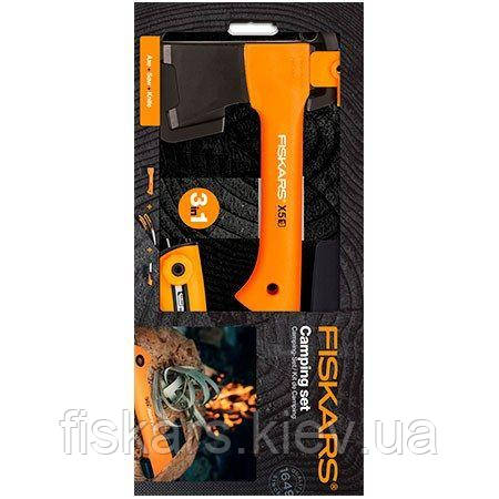 Набір подарунковий Fiskars Camping Set (сокира Х5  + Пила SW73 + Нож 156017) (1057912)