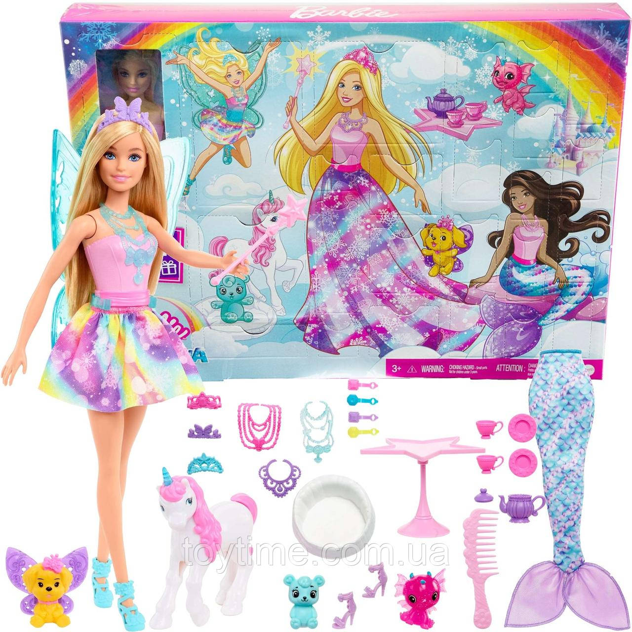 Адвент-календар 2022/2023 Барбі Дрімтопія, 24 сюрпризи / Barbie Dreamtopia Advent Calendar