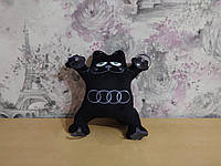 Игрушка кот Саймона в машину c вышивкой Ауди черный подарок автомобилисту 02236