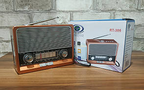 Радіоприймач Everton RT-306 Retro /Акумулятор/FM/AM/SW/ Bluetooth/USB/Ліхтарик/