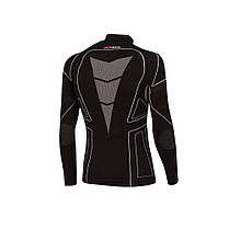 Термокофта з комірцем (лонгслів) X TECH Maglia Race 3 Munica Lunga lupetto Nero L/XL Чорна, фото 5
