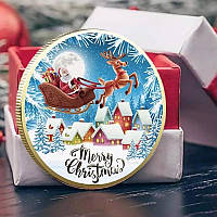 Серебряная Рождественская монета Санта Клаус для удачи