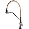 Змішувач для кухні латунний з гнучким гусаком під осмос GLux GLLR-0700-L-08-06 Слонова кістка, фото 2