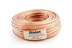 Кабель акустичний 2х0.50 100м прозорий "DIALAN" CCA