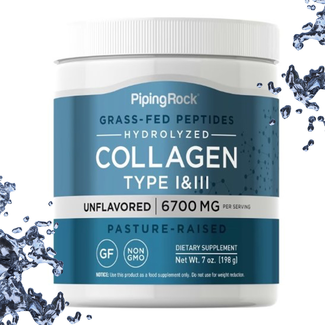 Колаген Порошок Piping Rock Collagen Type I & III 6700 мг на порцію Powder, 198 г