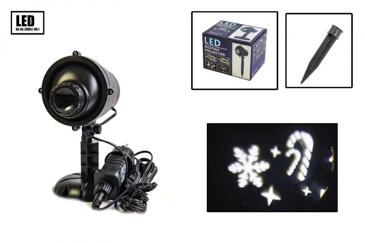 Вуличний лазерний проєктор Laser New Year XZ-5004 білий для квартири, приватного будинку, газон, дерев, магазинів