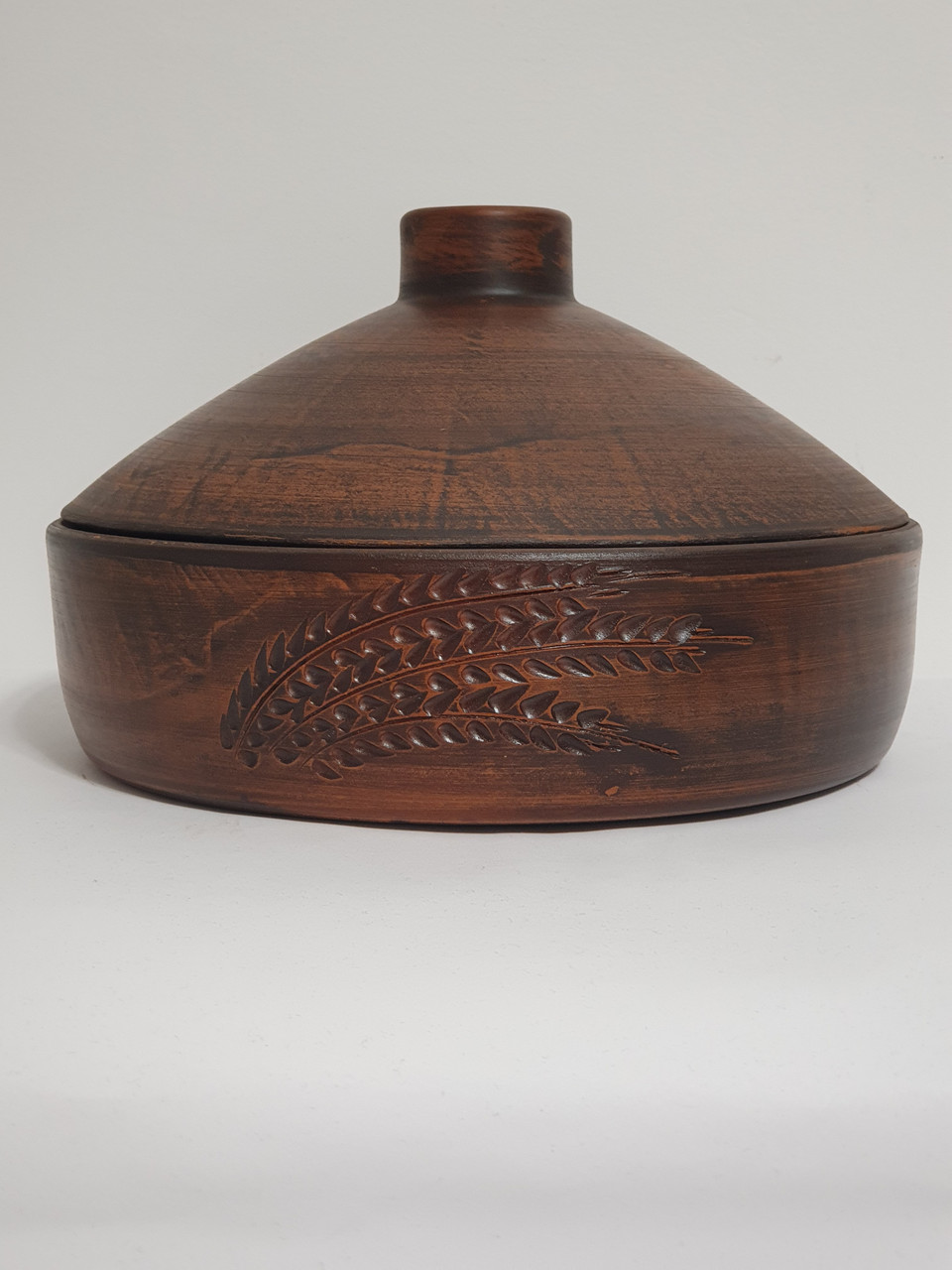 Пательня для запікання, духовки, без ручок, з червоної глини, (глиняна)