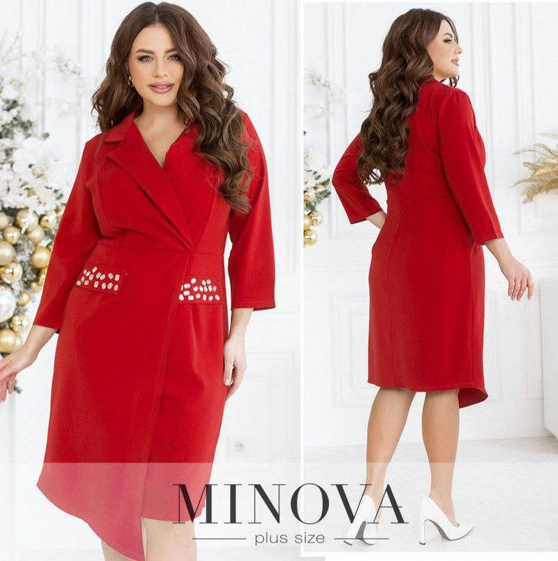 Стильне жіноче плаття червоне (3 кольори) ЕЕ/-648641/1, фото 2